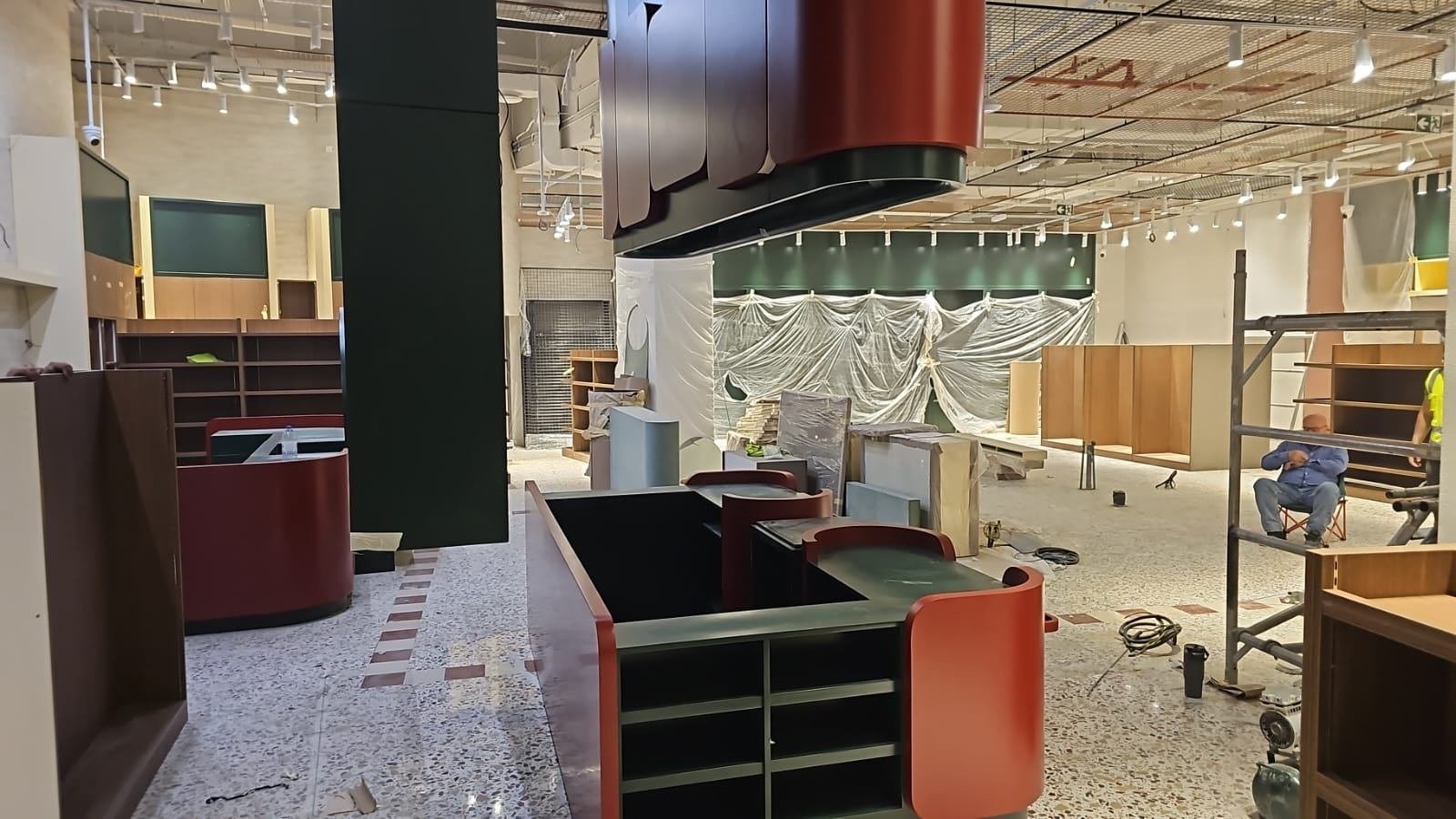 Retail store interior fit-out under construction in a Dubai mall