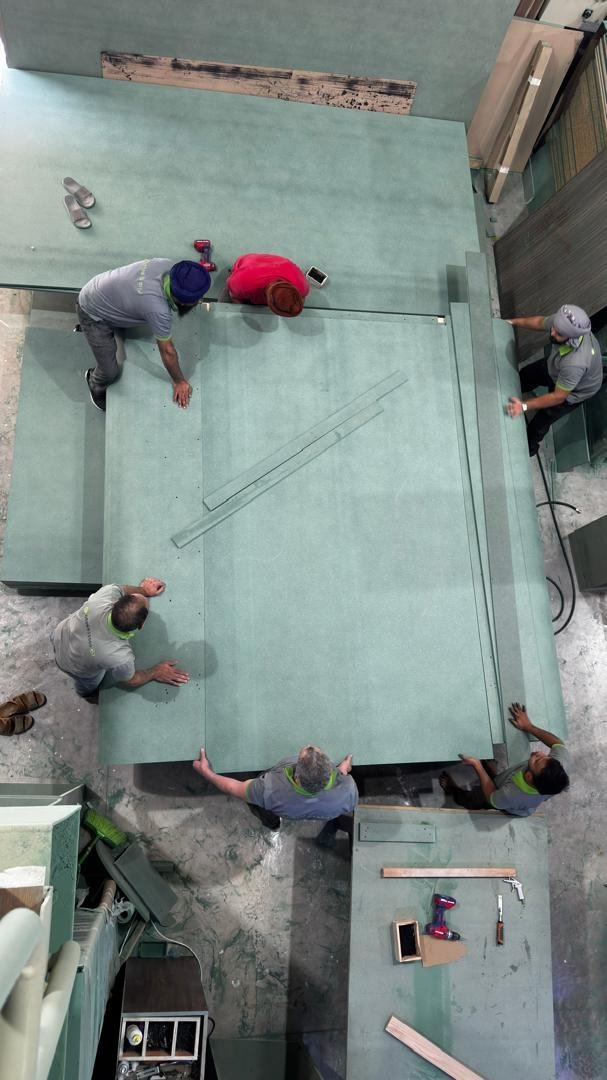 Furniture panel assembly at For Life Furniture factory
